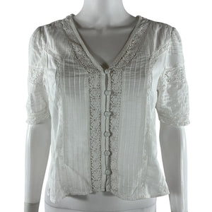 Loveshackfancy Lace White Gavilan Blouse Size XS