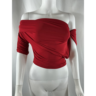 Jacquemus La Mini 'Jupe Drapeado' Red Viscose Top Size S