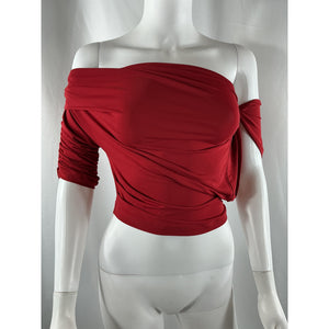 Jacquemus La Mini 'Jupe Drapeado' Red Viscose Top Size S