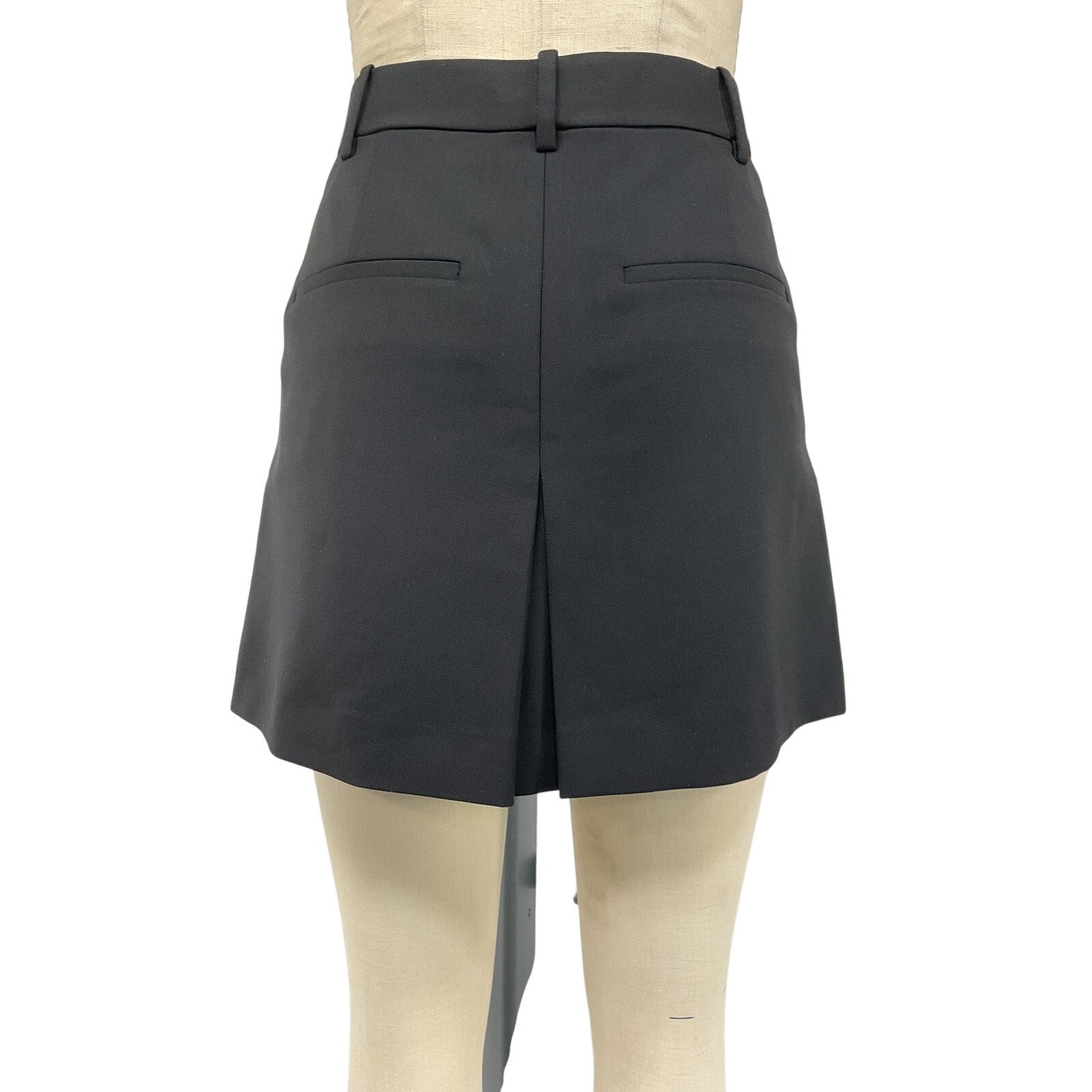 Helmut Lang 'Slash' Black Wool Suit Mini Skirt Size 2