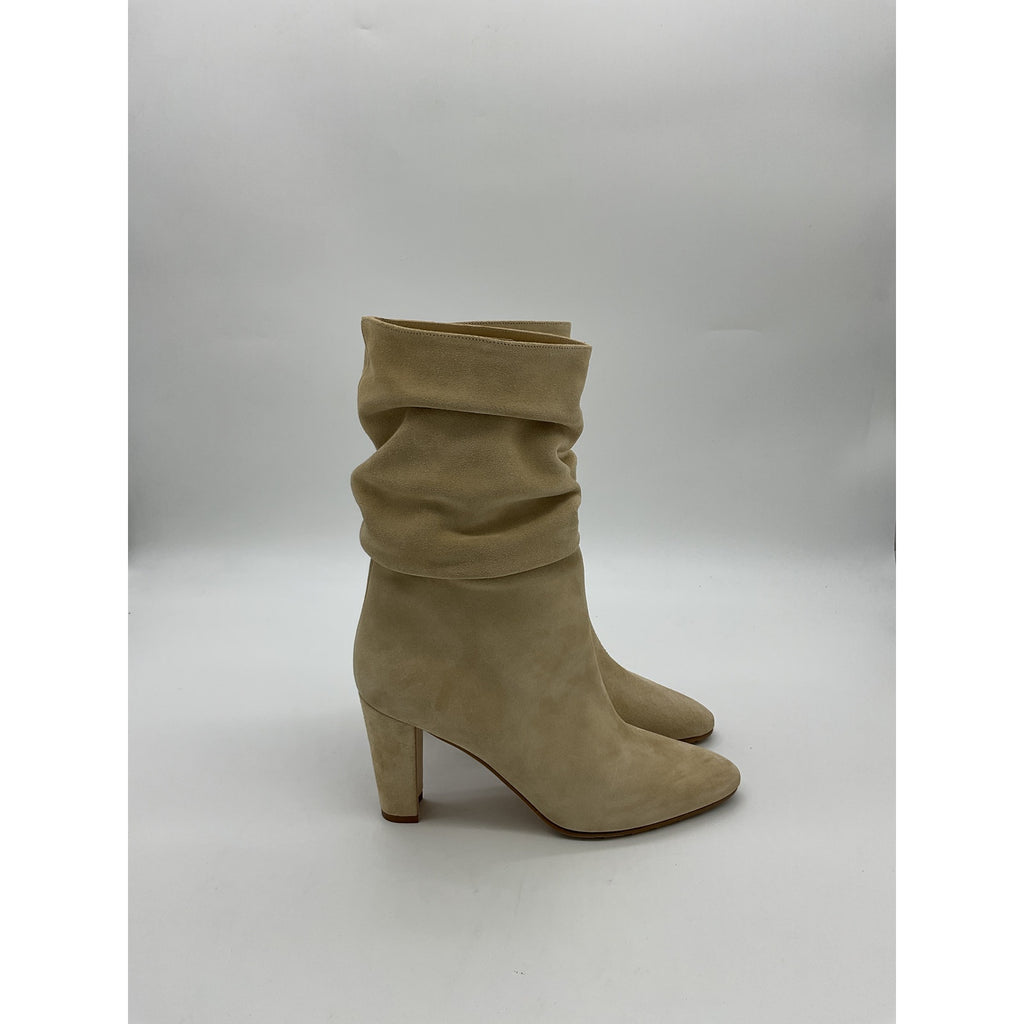 Manolo Blahnik Brown Calasso 90 Slouchy Suede Booties Size 37 (7)