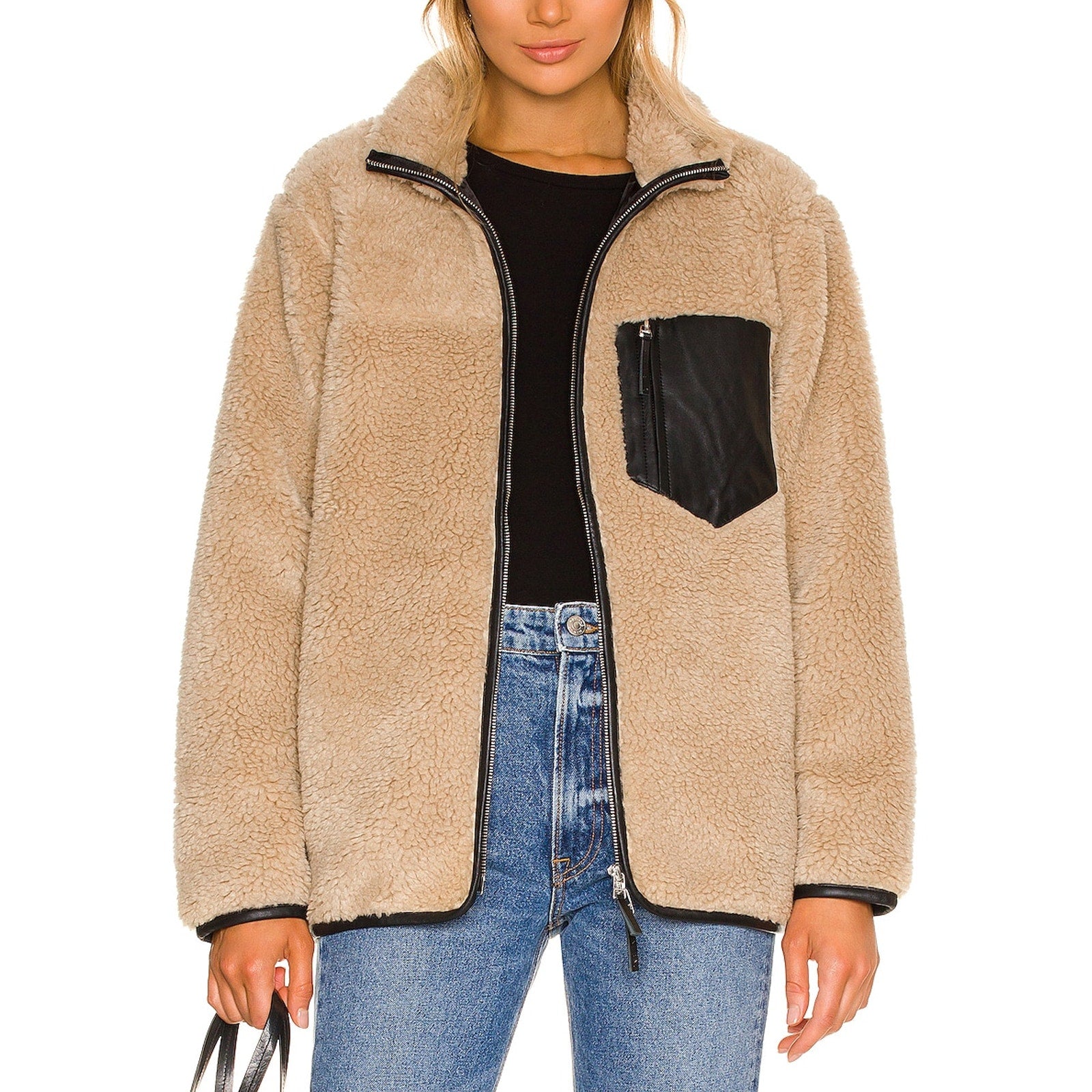 Anine Bing 'Ryder' Tan Faux Fur Jacket Size M