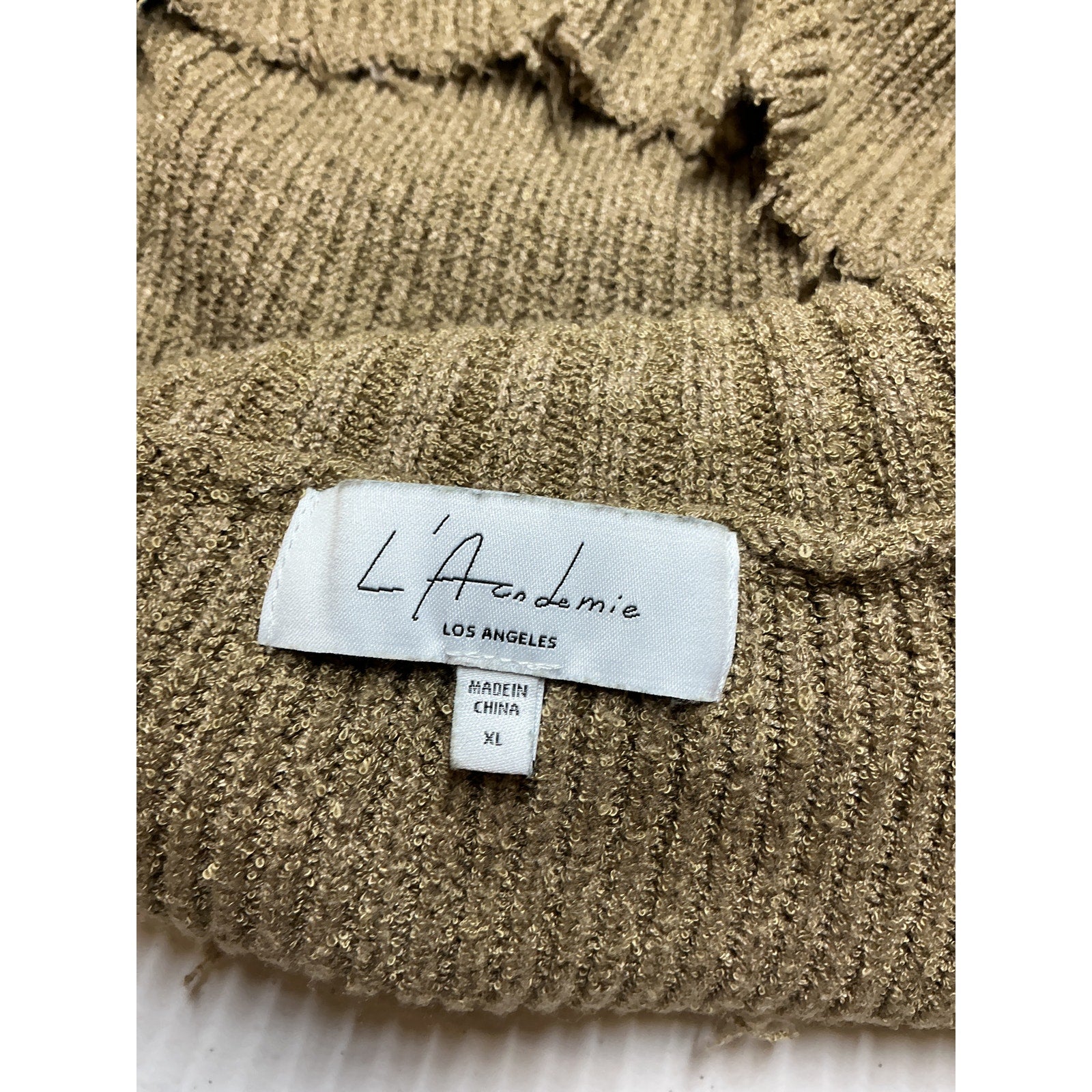 L'Academie 'Lucia' Green Acrylic Cropped Turtleneck Sweater Size XL