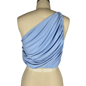 Norma Kamali 'Diana' Blue Polyester Crop Top Size S