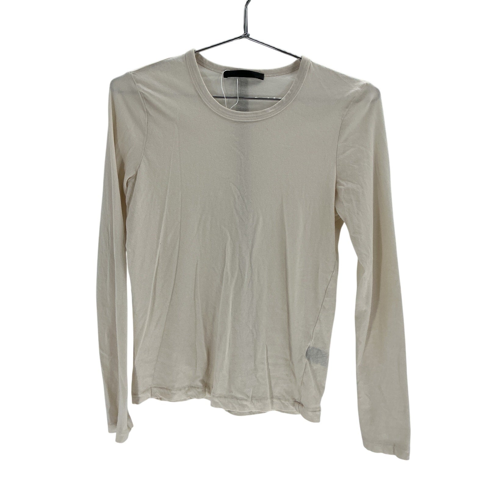 Jenni Kayne Long-Sleeve Beige Cotton Slim Tee Size S