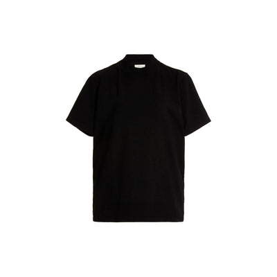 Les Tien Mock-Neck Black Cotton T-Shirt Size S