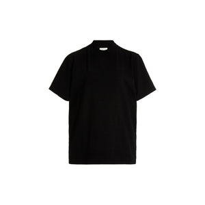Les Tien Mock-Neck Black Cotton T-Shirt Size S