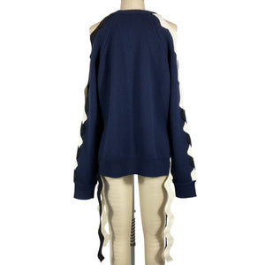 Monse Bold Midnight Ric Rac Sleeve Sweater Size S