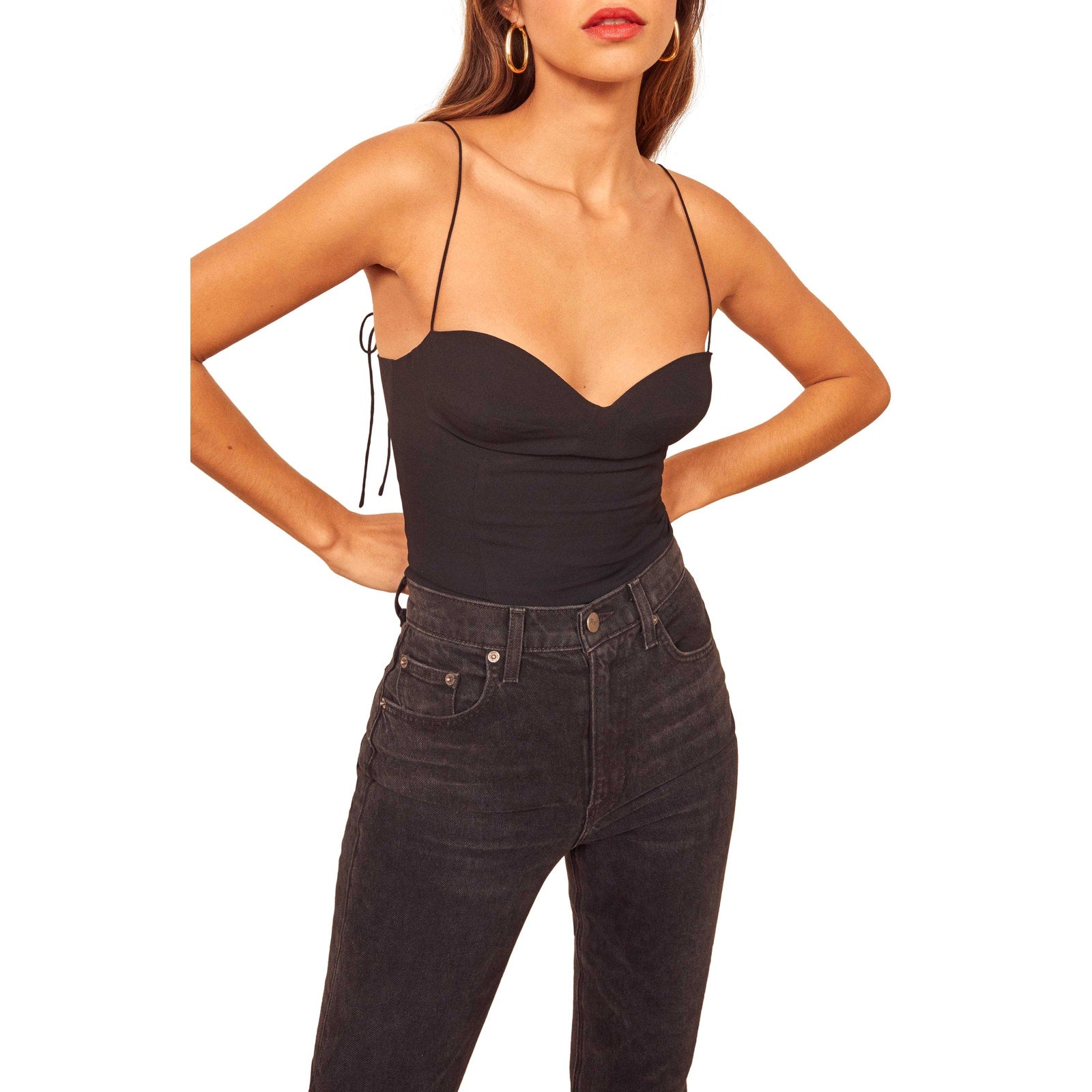 Reformation 'Liza' Black Camisole Top Size 0