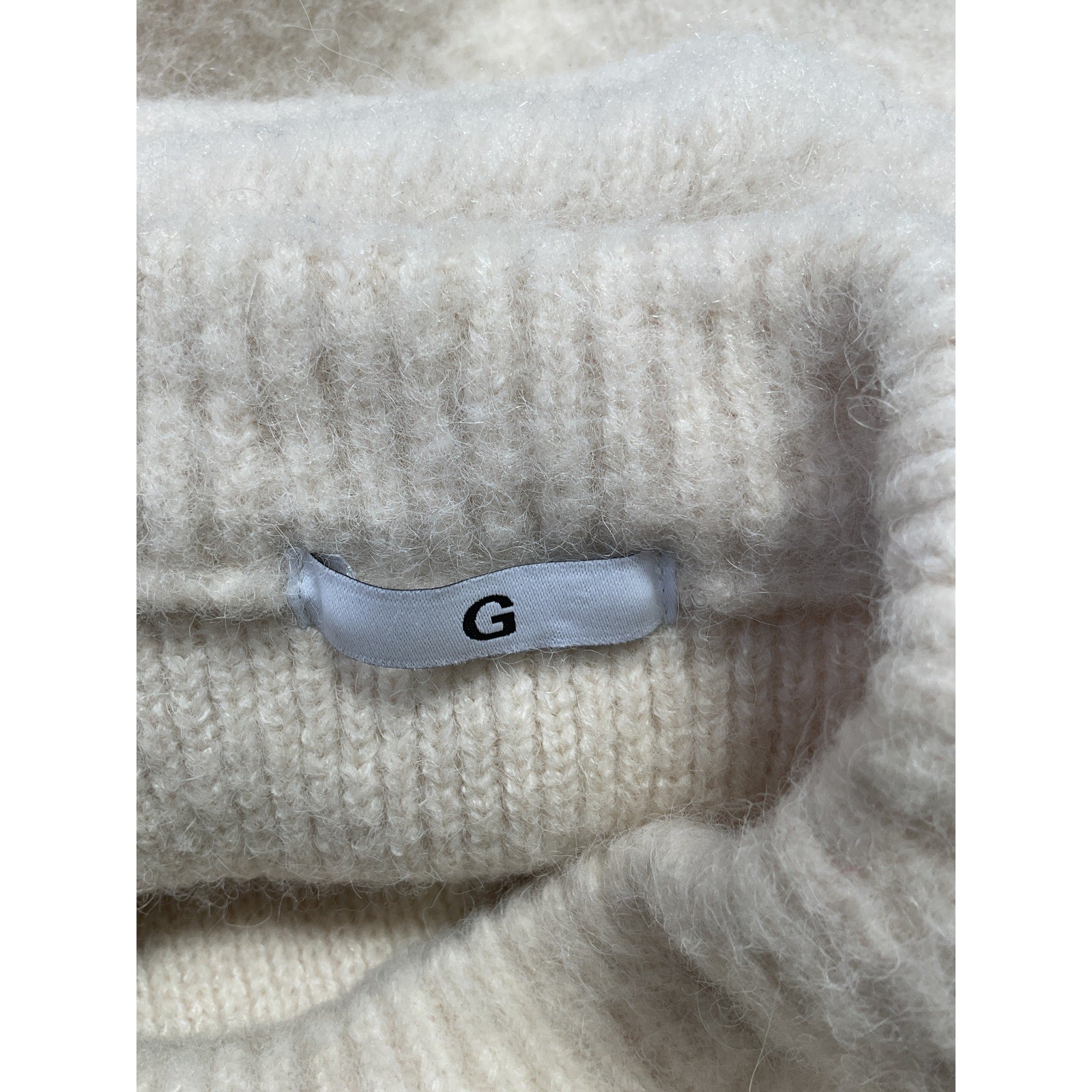 The Frankie Shop 'Jasmine' White Acrylic Sweater Size L