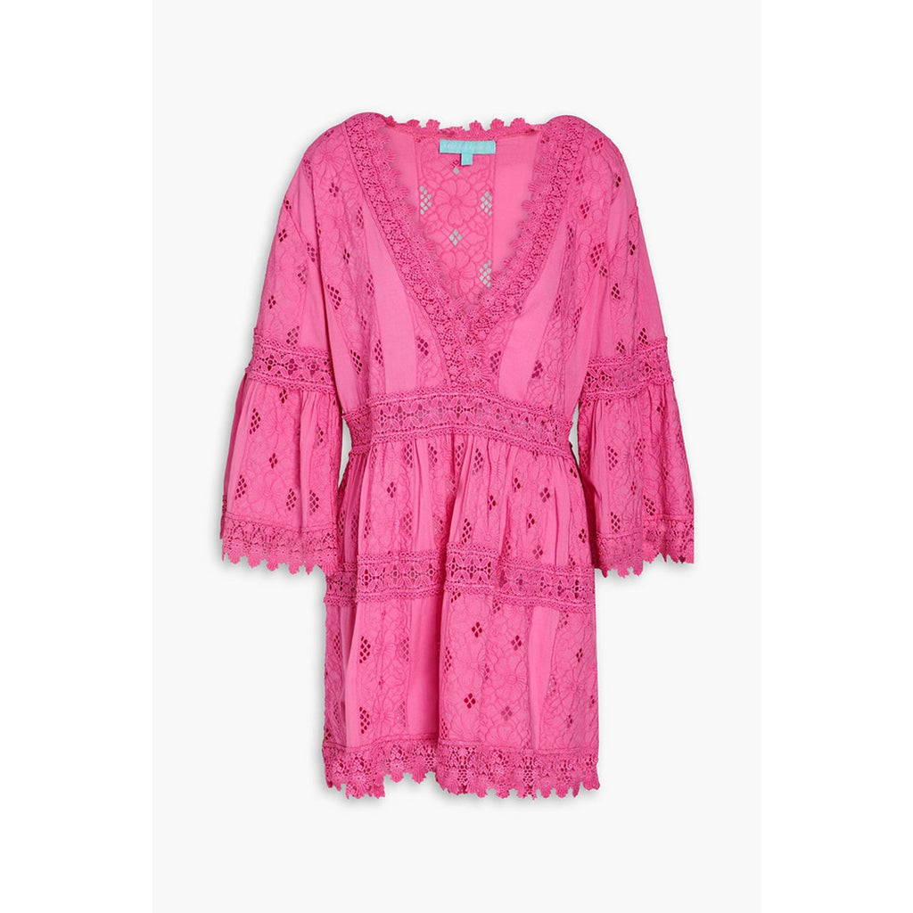 Melissa Odabash 'Victoria' Pink Broderie Anglaise Cotton Mini Dress Size S