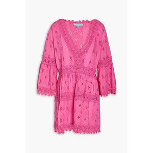 Melissa Odabash 'Victoria' Pink Broderie Anglaise Cotton Mini Dress Size S