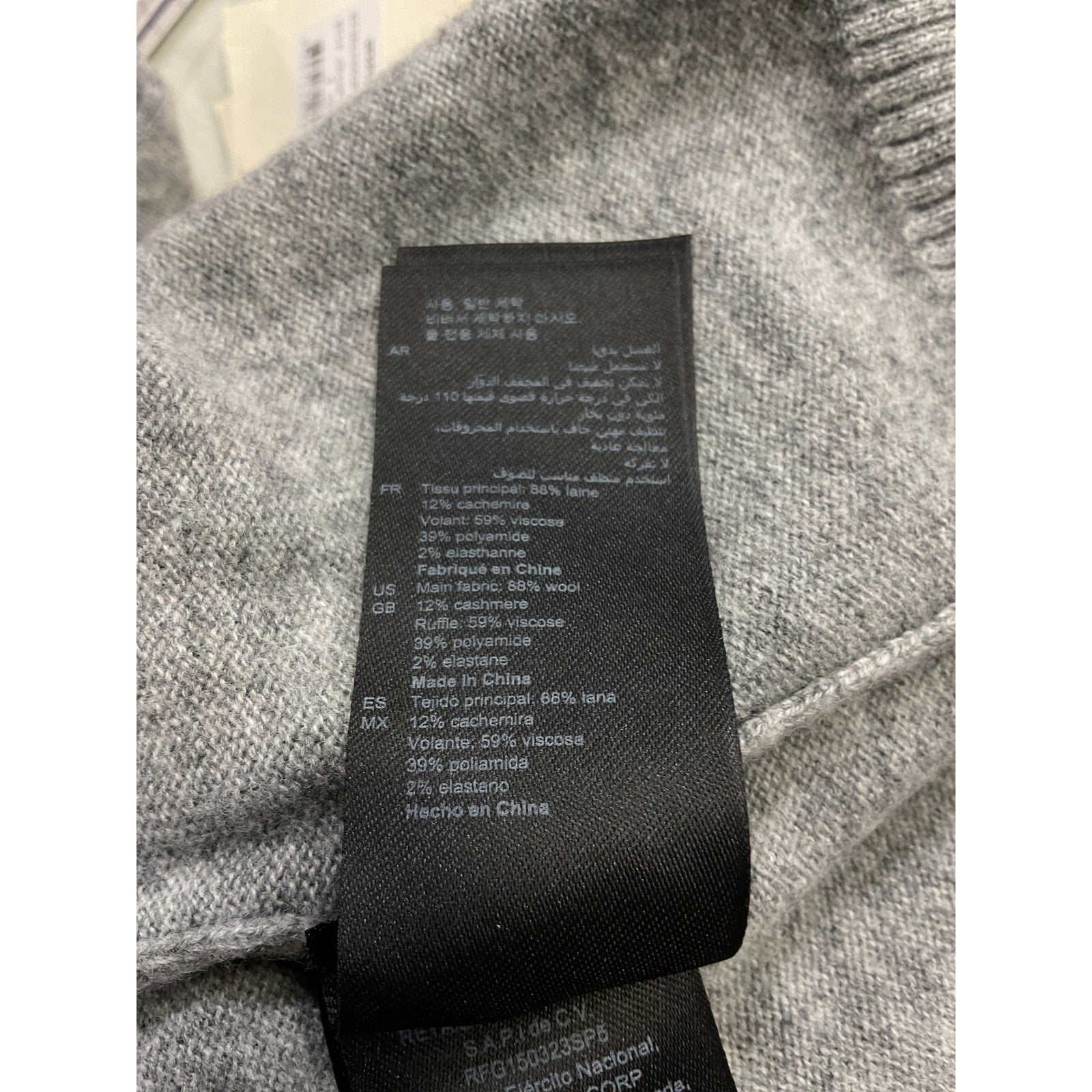 Sandro Sweater With Contrasting Grey Deep V-Neck Sweater Size 3 - NWT