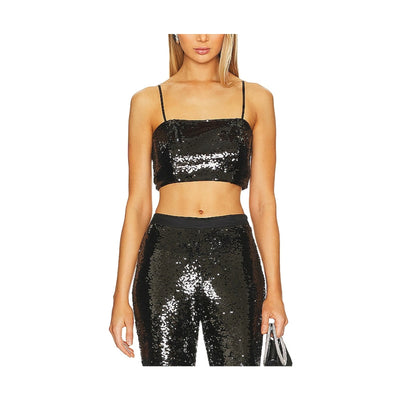 Cinq à Sept Sequined Black Nikki Top Size M