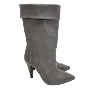 Iro Sleek Gray Ussel Leather Ankle Boots Size 36 EU / US 6