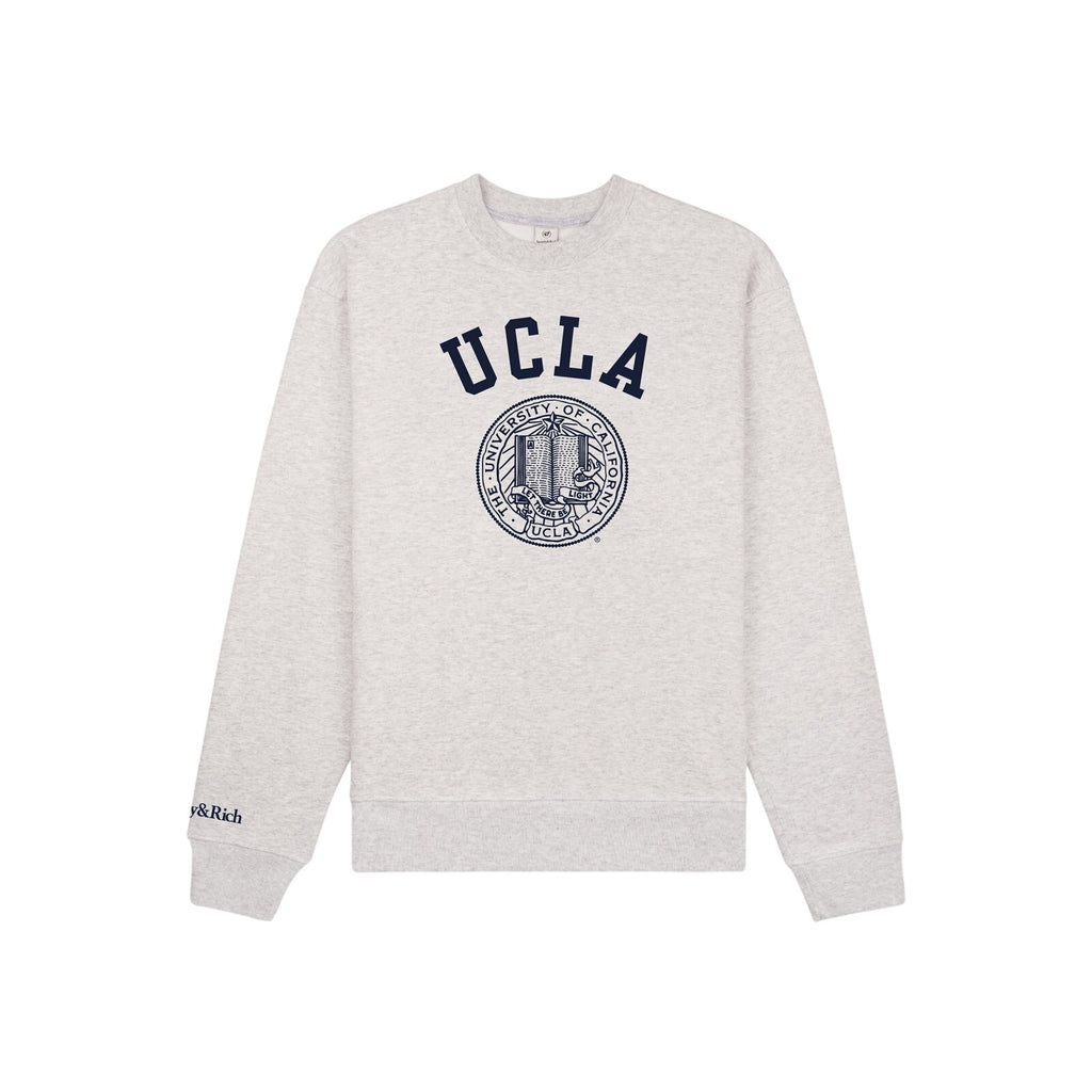 Sporty & Rich 'Crest' Grey Cotton Crewneck Sweatshirt Size XS