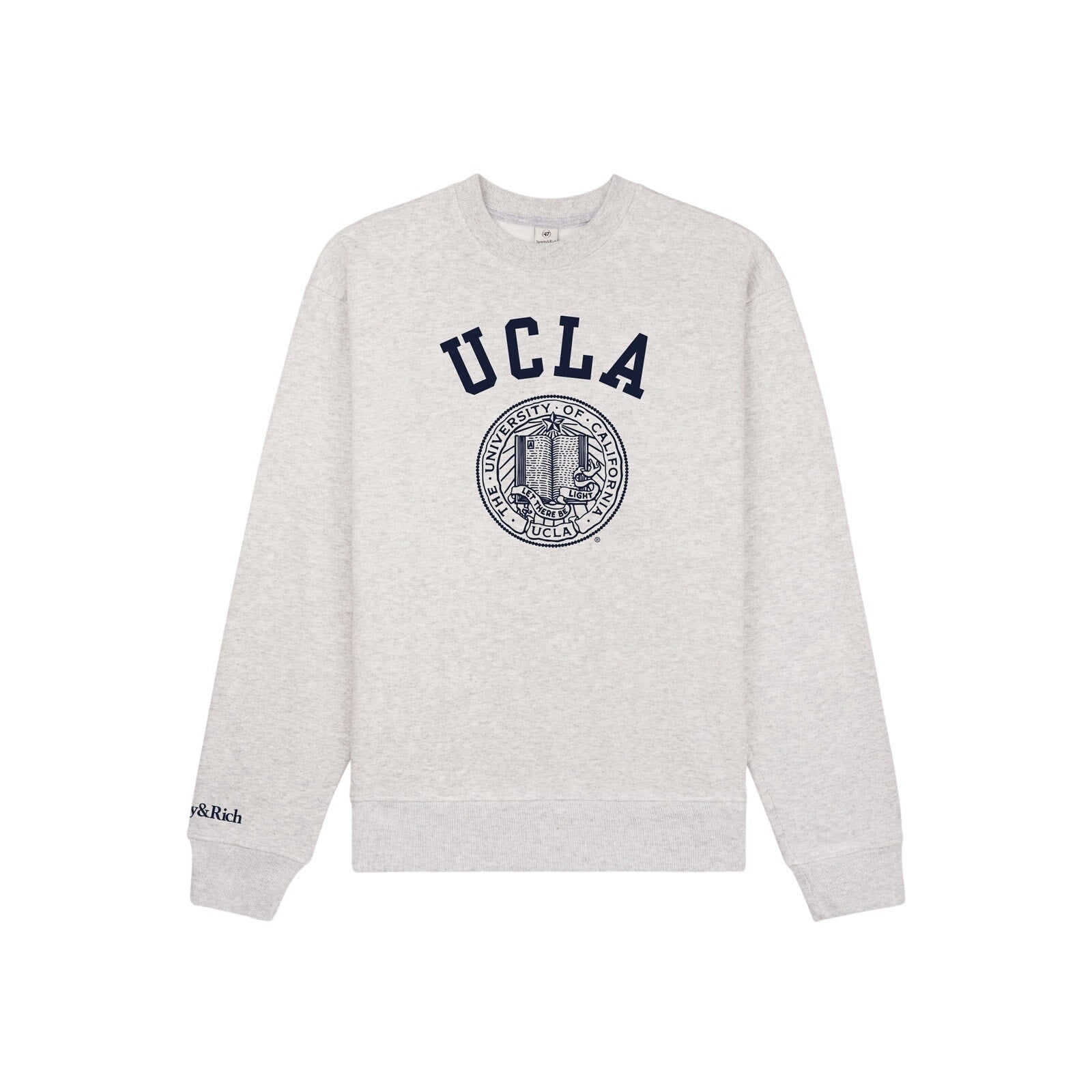 Sporty & Rich 'Crest' Grey Cotton Crewneck Sweatshirt Size XS