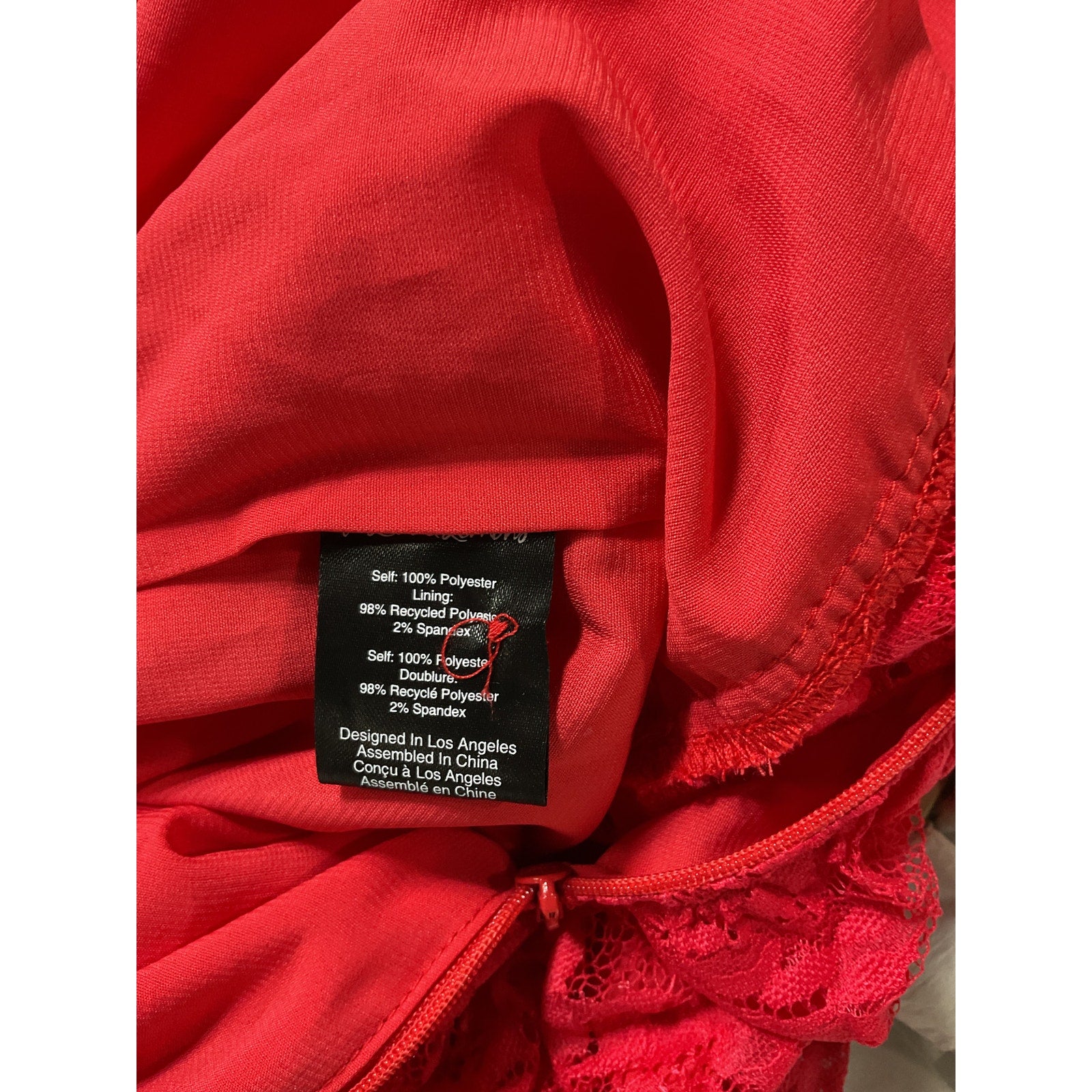 For Love & Lemons 'Della' Red Rosette Mini Dress Size 1X - NWT