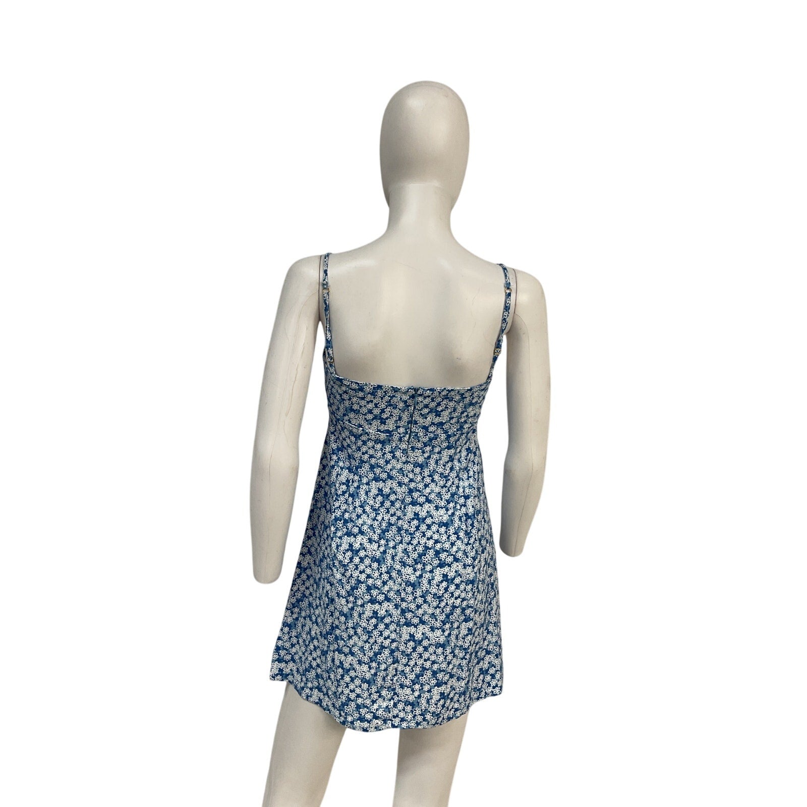 Faithfull The Brand 'Audrina' Blue Rayon Mini Dress Size XS