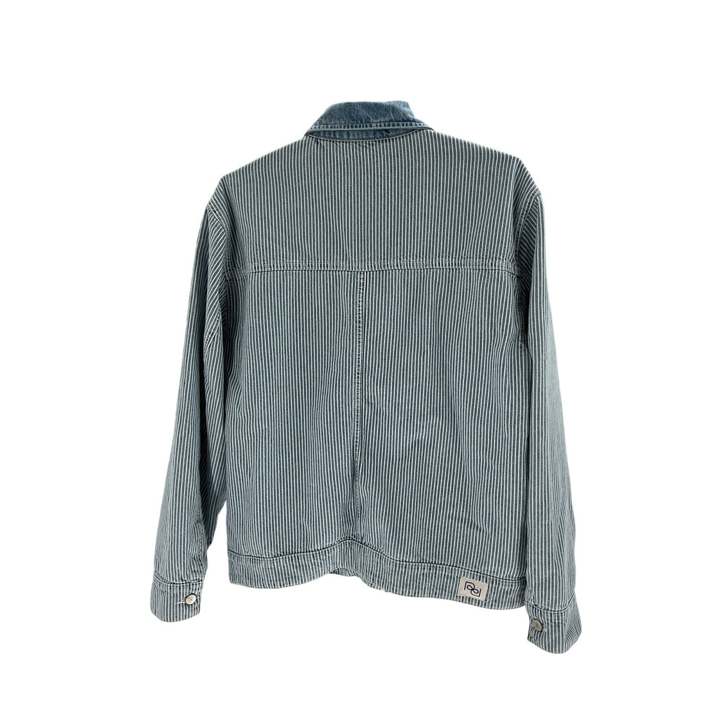 Reformation 'Harrison' Blue Cotton Utility Jacket Size L