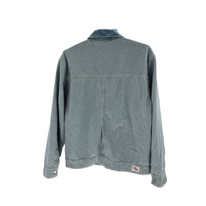 Reformation 'Harrison' Blue Cotton Utility Jacket Size L