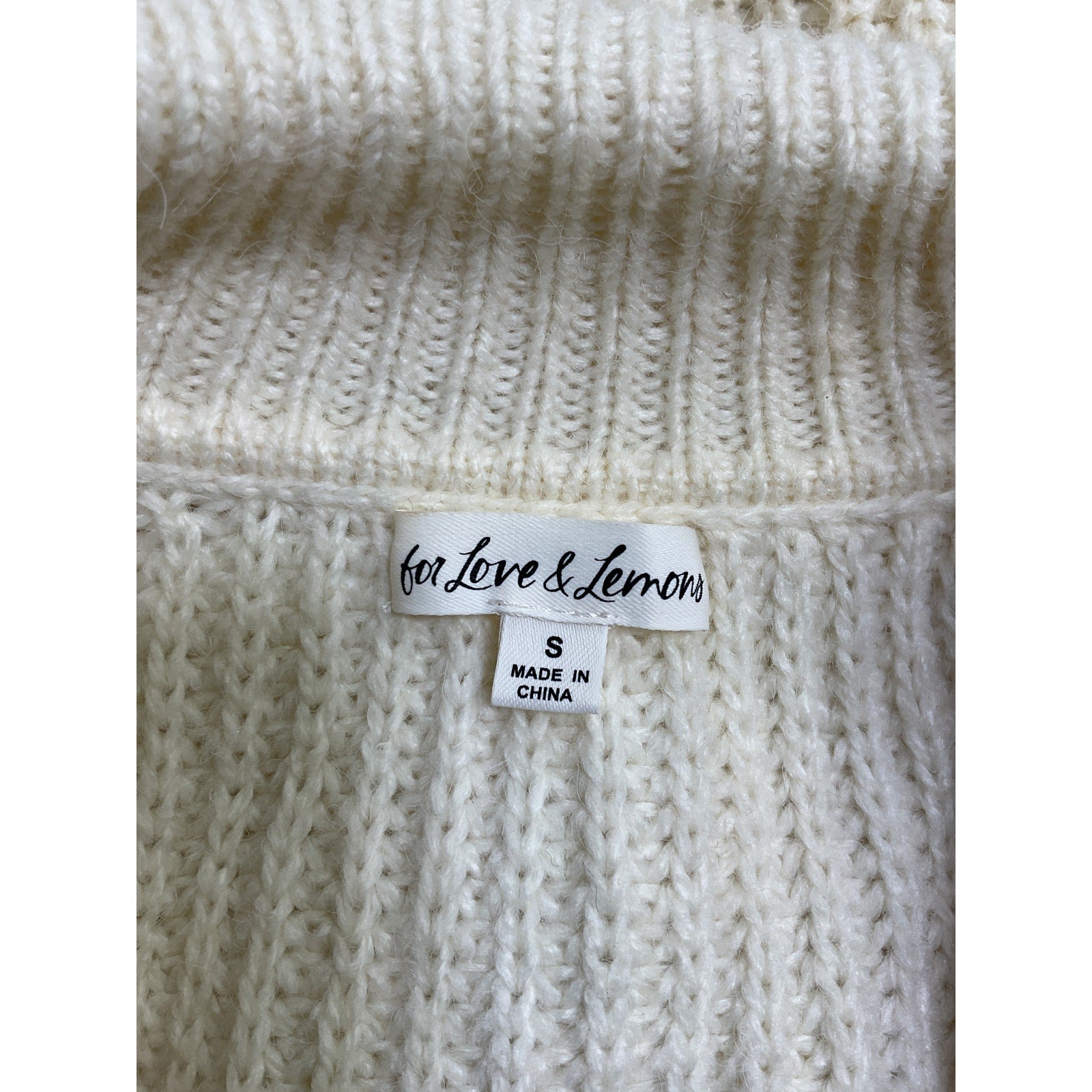 For Love & Lemons 'Jade' Cream Acrylic Cardigan Size S
