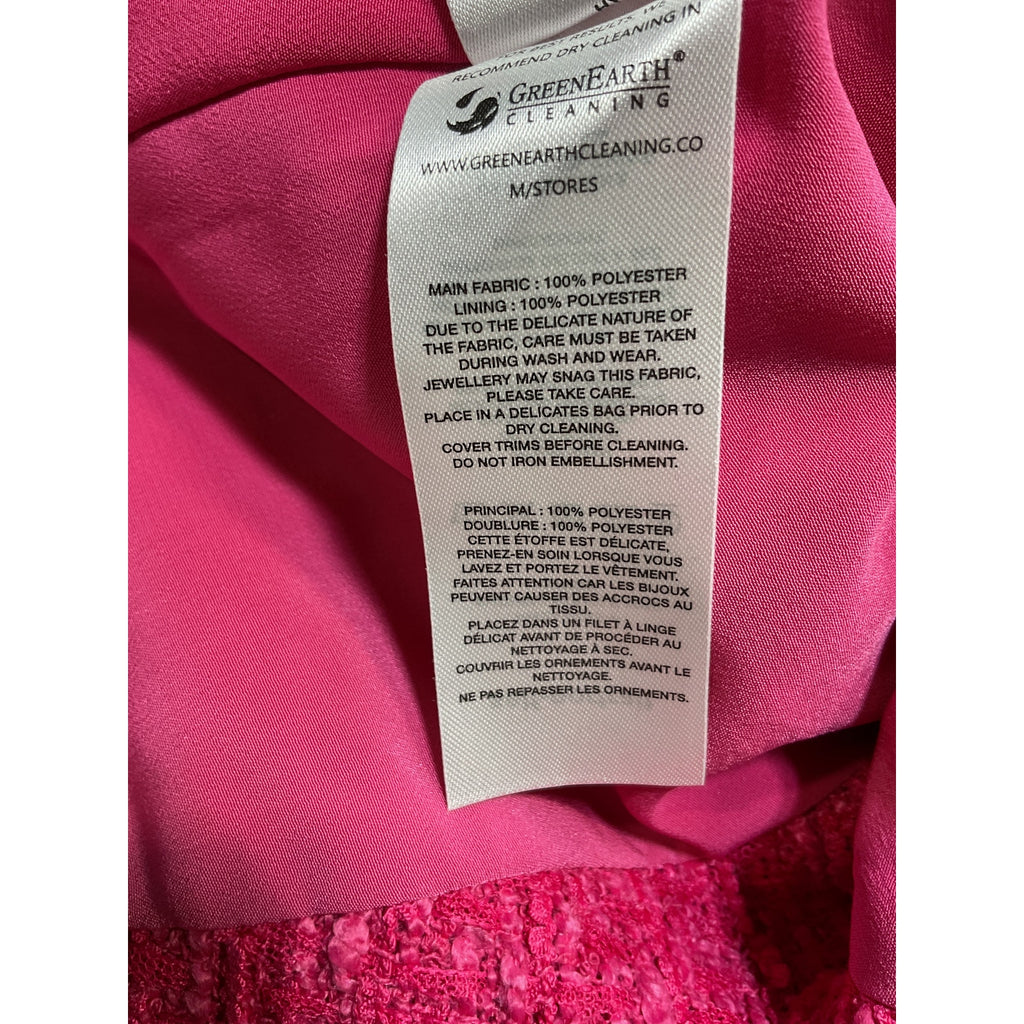 Self-Portrait 'Boucl�' Pink Polyester Mini Dress Size 6 - NWT