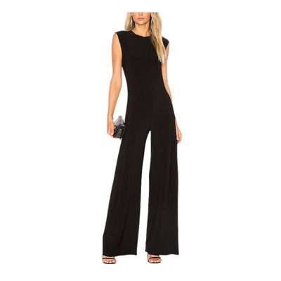 Norma Kamali Sleek Black Sleeveless Jumpsuit Size L