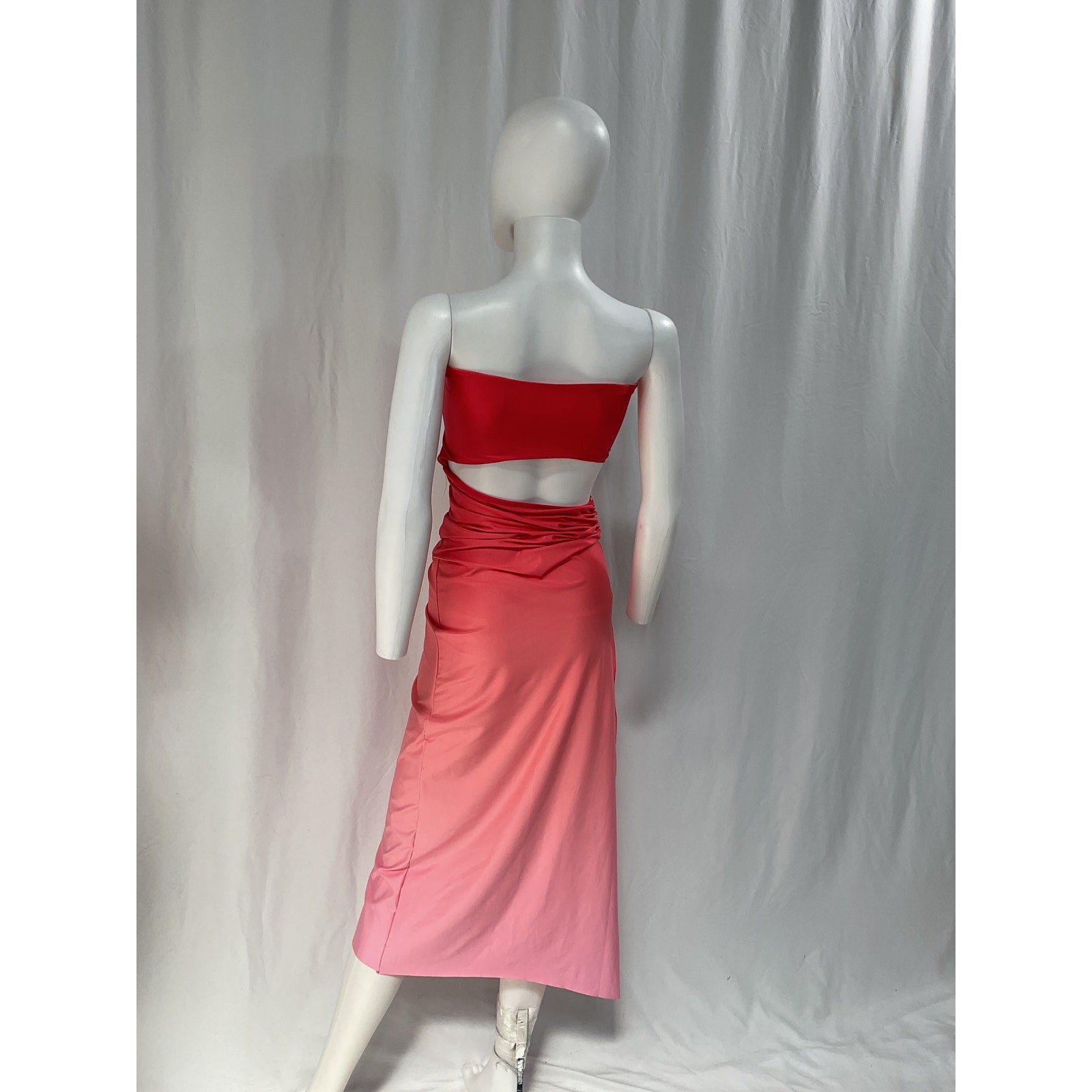 Agua Bendita Revolve 'Gwen' Red Back Cut Out Dress Size XS