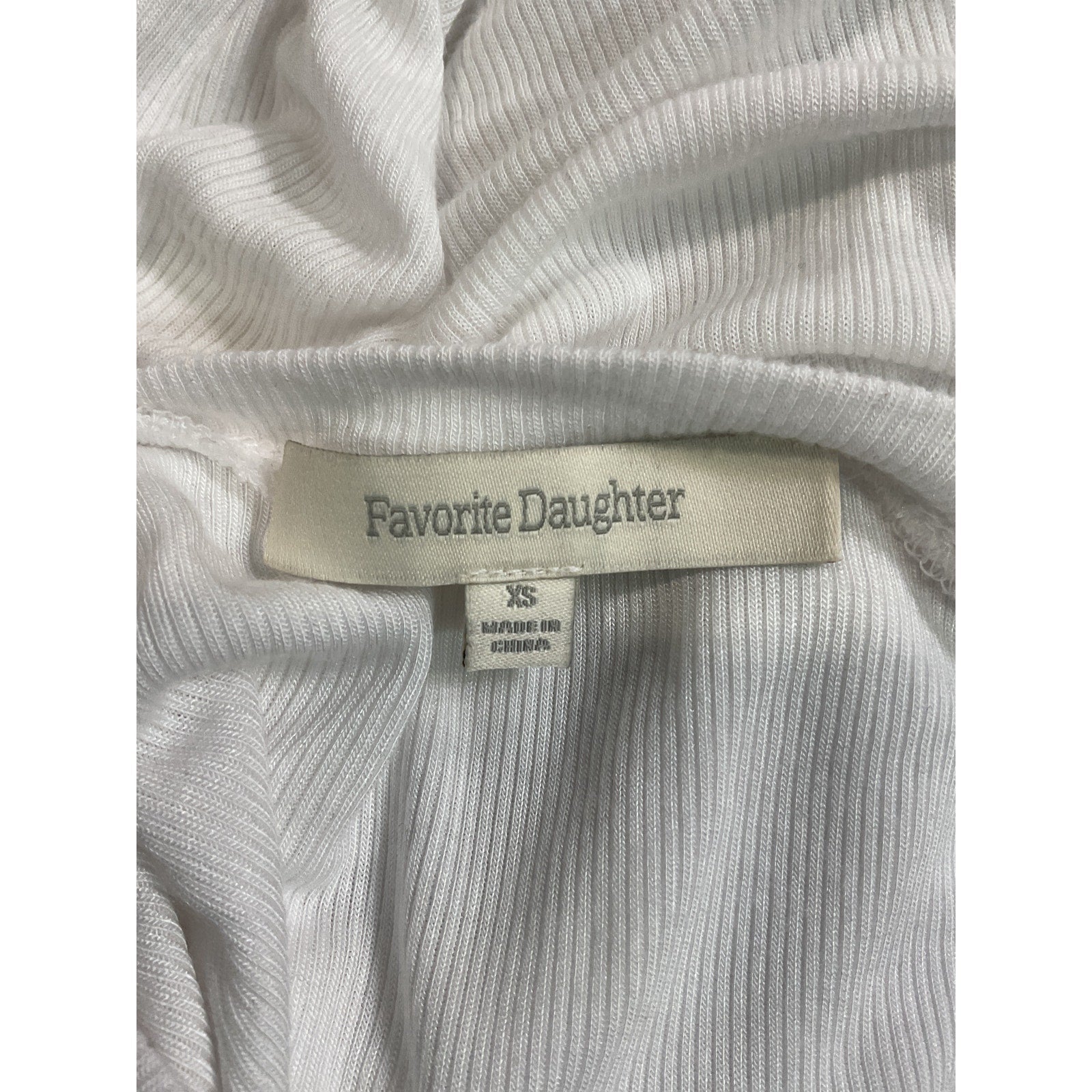 Favorite Daughter 'The Ribbed' White Long Sleeve Top Size XS