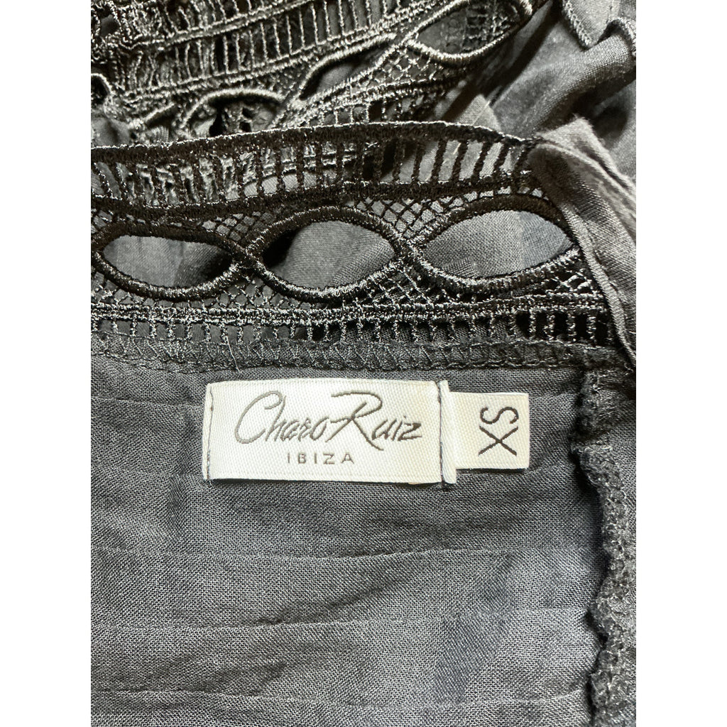 Charo Ruiz 'Veronica' Black Cotton Top Size XS