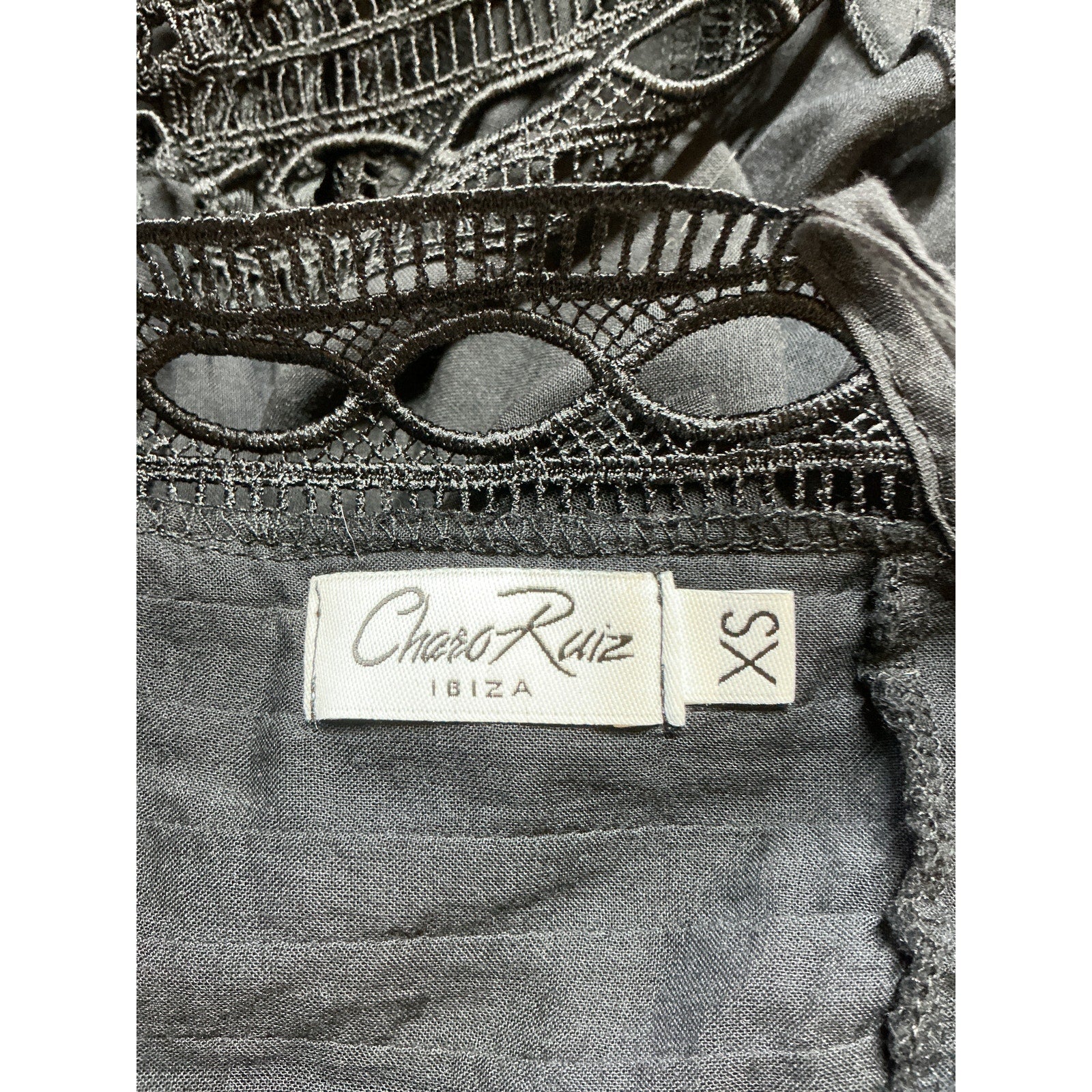 Charo Ruiz 'Veronica' Black Cotton Top Size XS