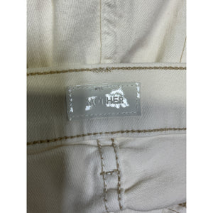 Mother Sleek White Rascal Sliced Up Heel Denim Jeans Size 28