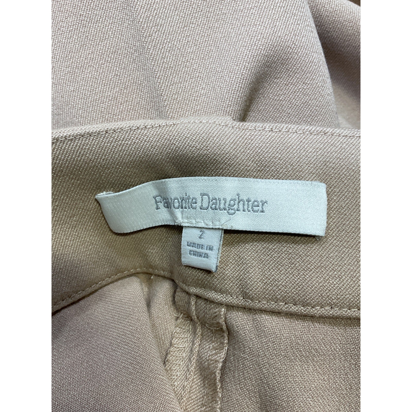 Favorite Daughter 'The Shortie' Beige Polyester  Favorite Pant Size 2