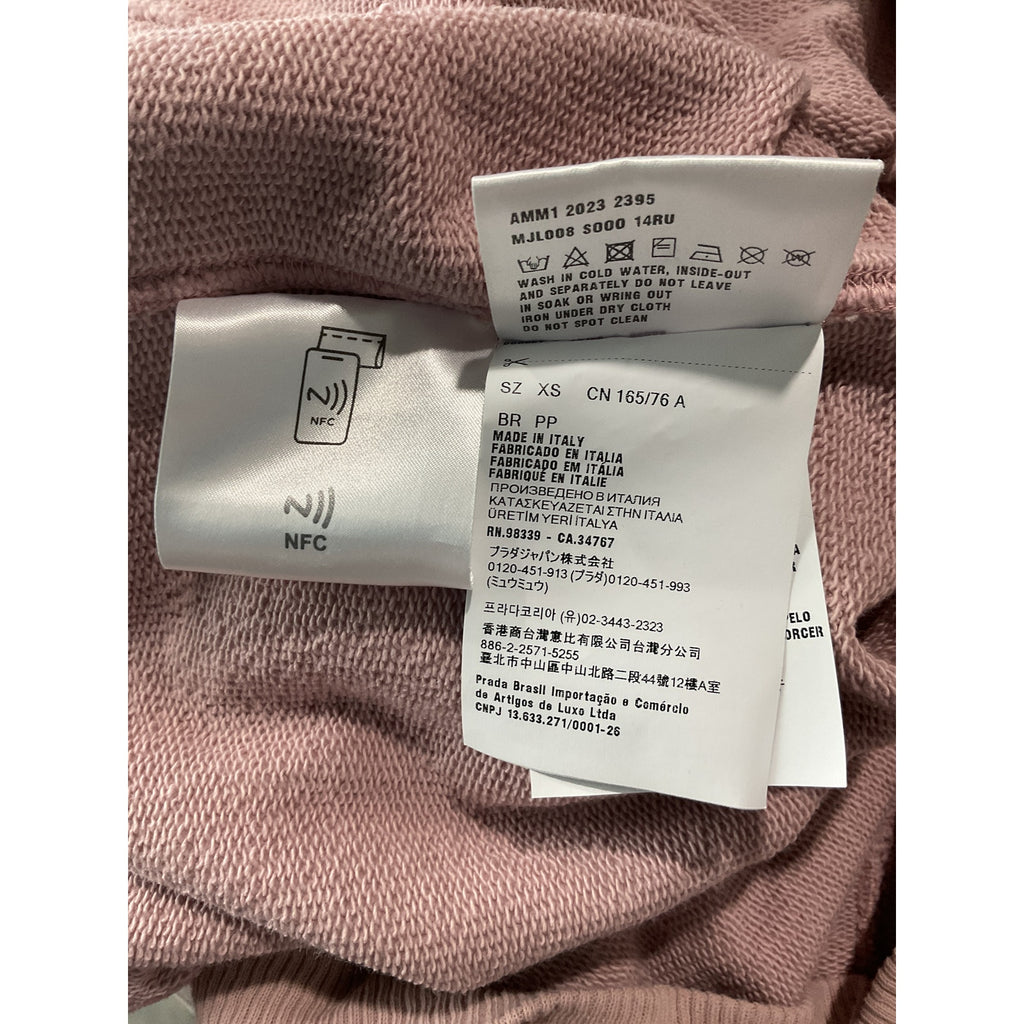 Miu Miu Garment-Dyed Pink Cotton Polo Shirt Size XS