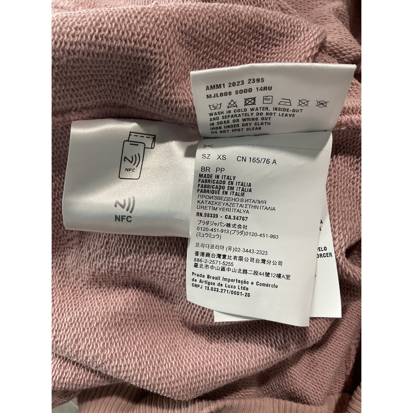 Miu Miu Garment-Dyed Pink Cotton Polo Shirt Size XS