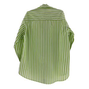 Faithfull The Brand Striped Green Vega Shirt Size XS
