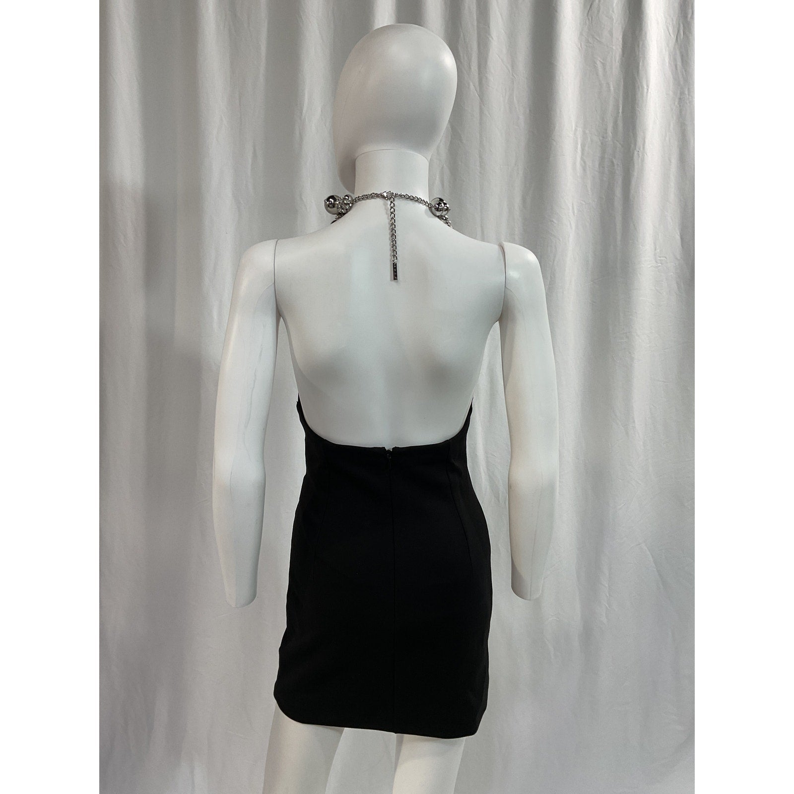 Area 'Grape' Black Cluster Halter Dress Size S