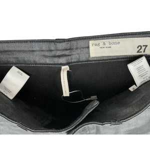 Rag & Bone Coated Black Casey Denim Jeans Size 27