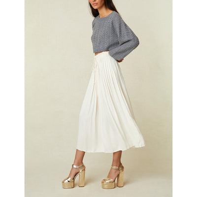 Loveshackfancy 'Chica' White Viscose Midi Skirt Size XL - NWT