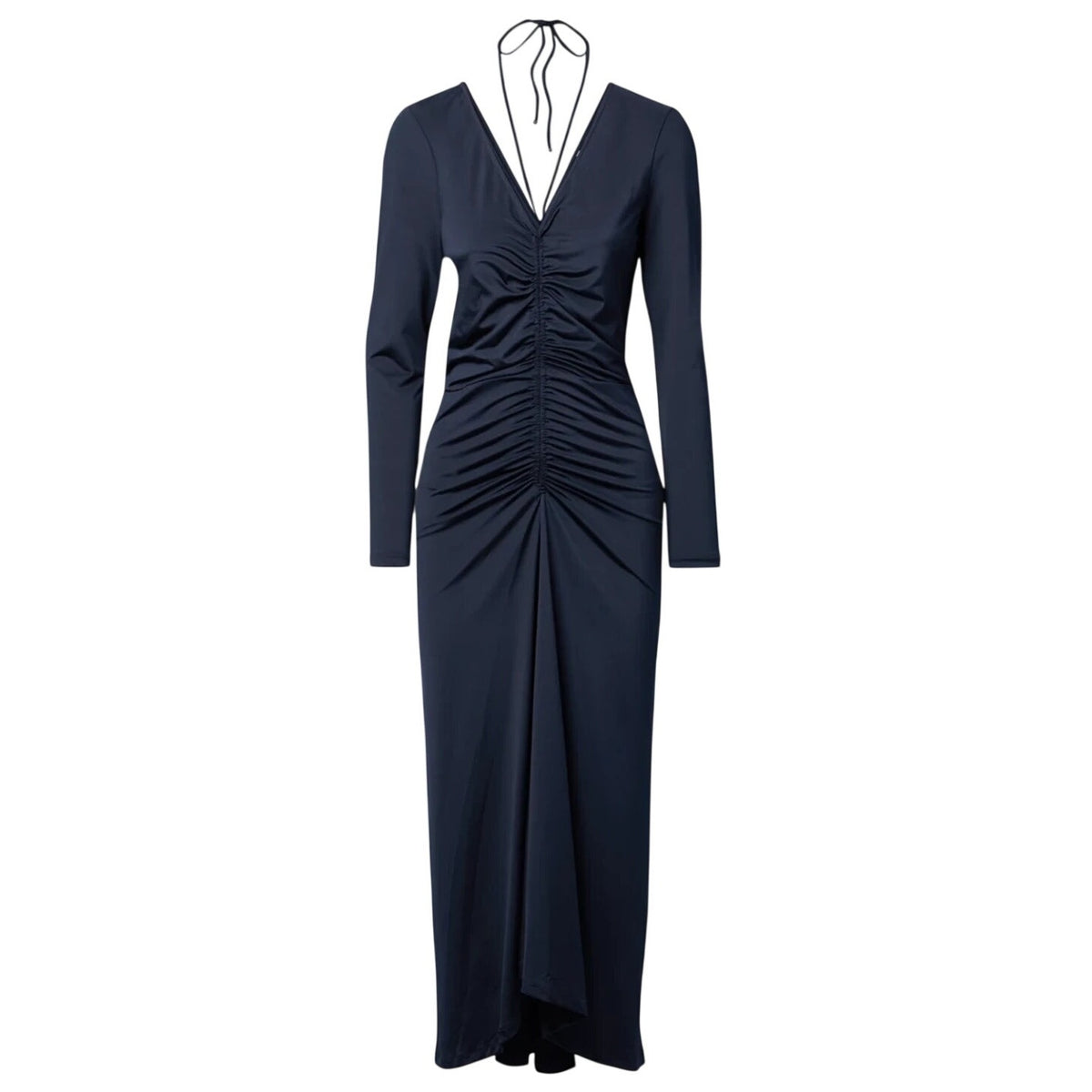 Veronica Beard Ruched Midnight Blue Gilbert Midi Dress Size 12