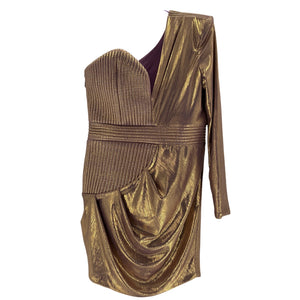 Zhivago Metallic Gold It's No Game Dress Size 12