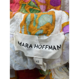 Mara Hoffman 'Bettina' Red Cotton Cutout Floral-Print Organic Cotton-Jacquard Midi Dress Size XS