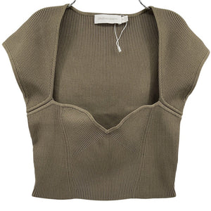 Simkhai Ribbed Olivine Abia Top Size M