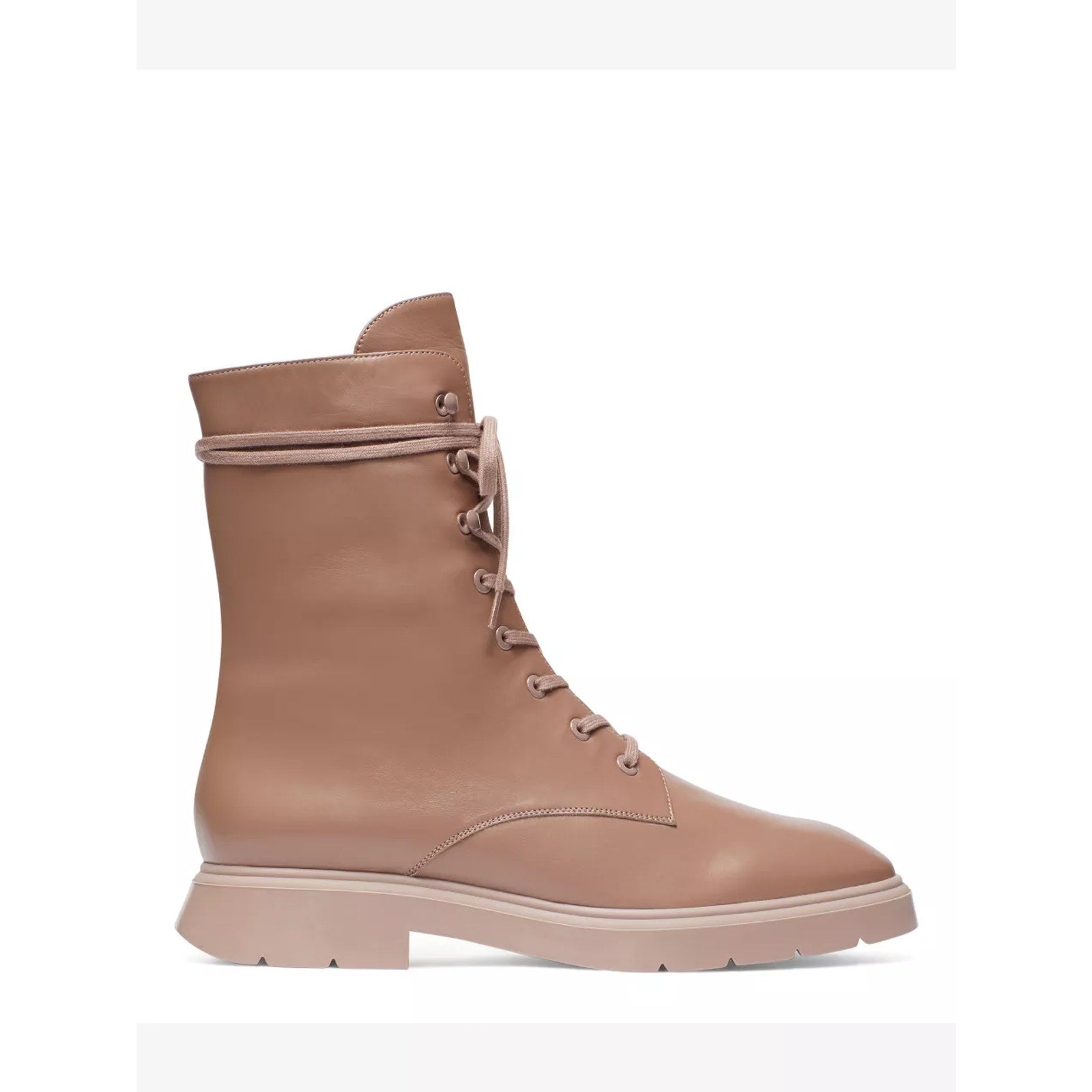 Stuart Weitzman 'Mckenzee' Brown Mid Calf Combat Boot Size 7.5
