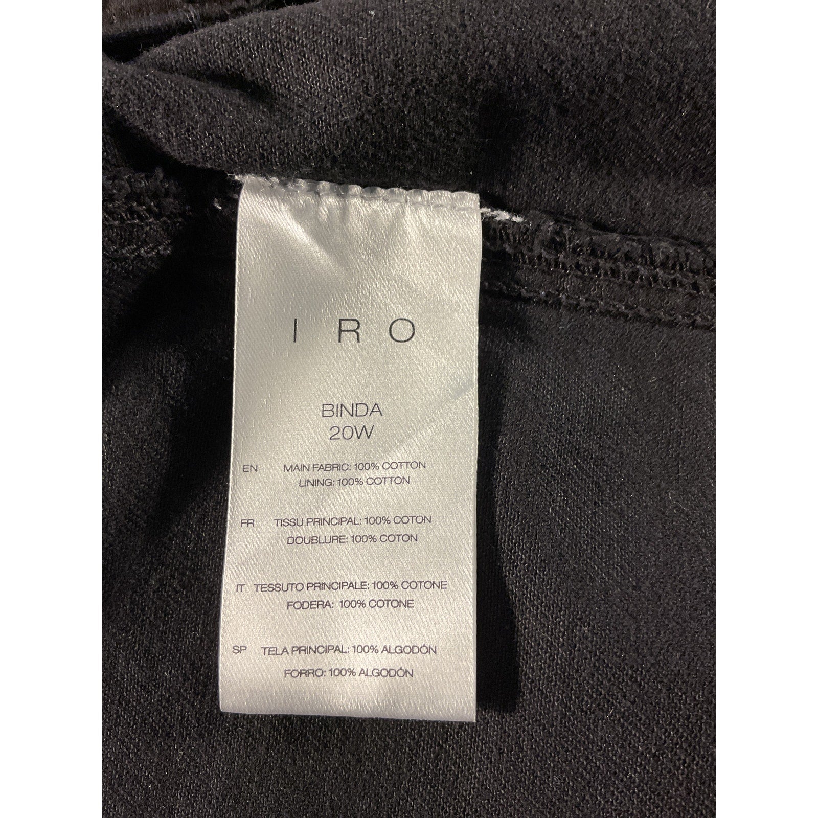 Iro 'Binda' Black Frayed Denim Mini Skirt Size 4