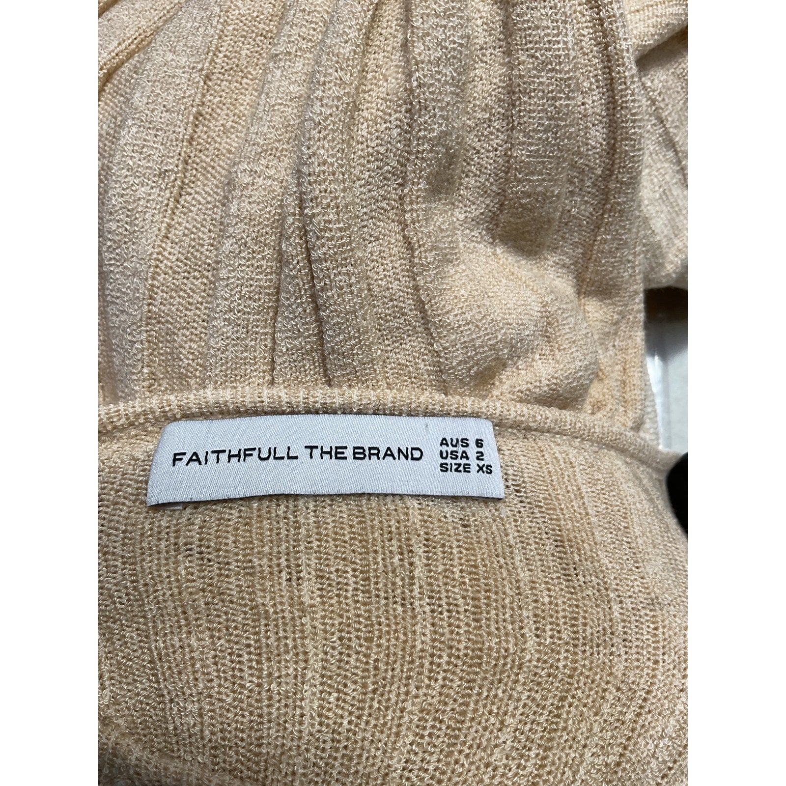 Faithfull The Brand 'Serafia' Beige Maxi Dress Size XS