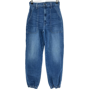Mother Relaxed Blue Wrapper Patch Springy Ankle Denim Jeans Size 26