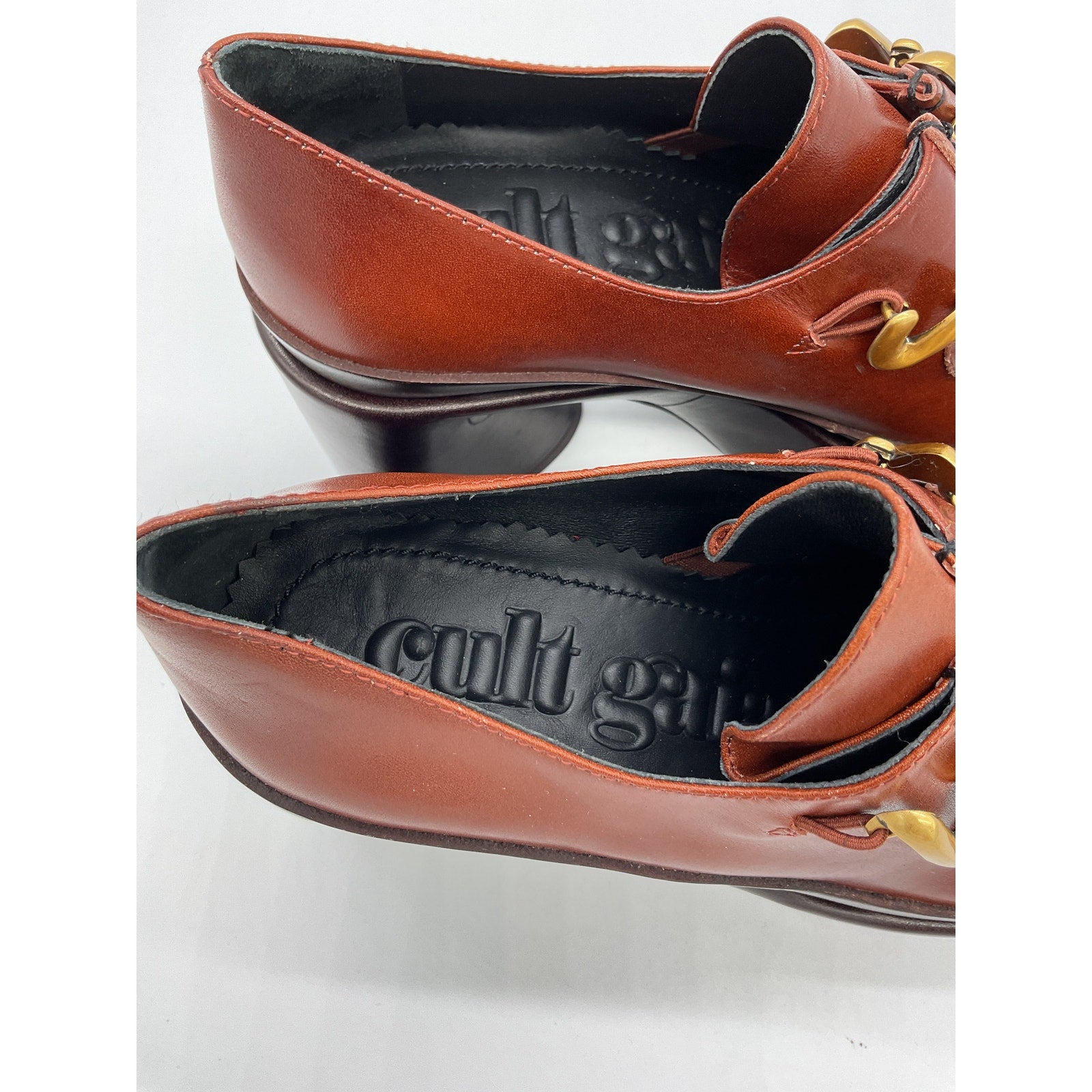 Cult Gaia 'Esa' Brown Leather Platform Size 6.5