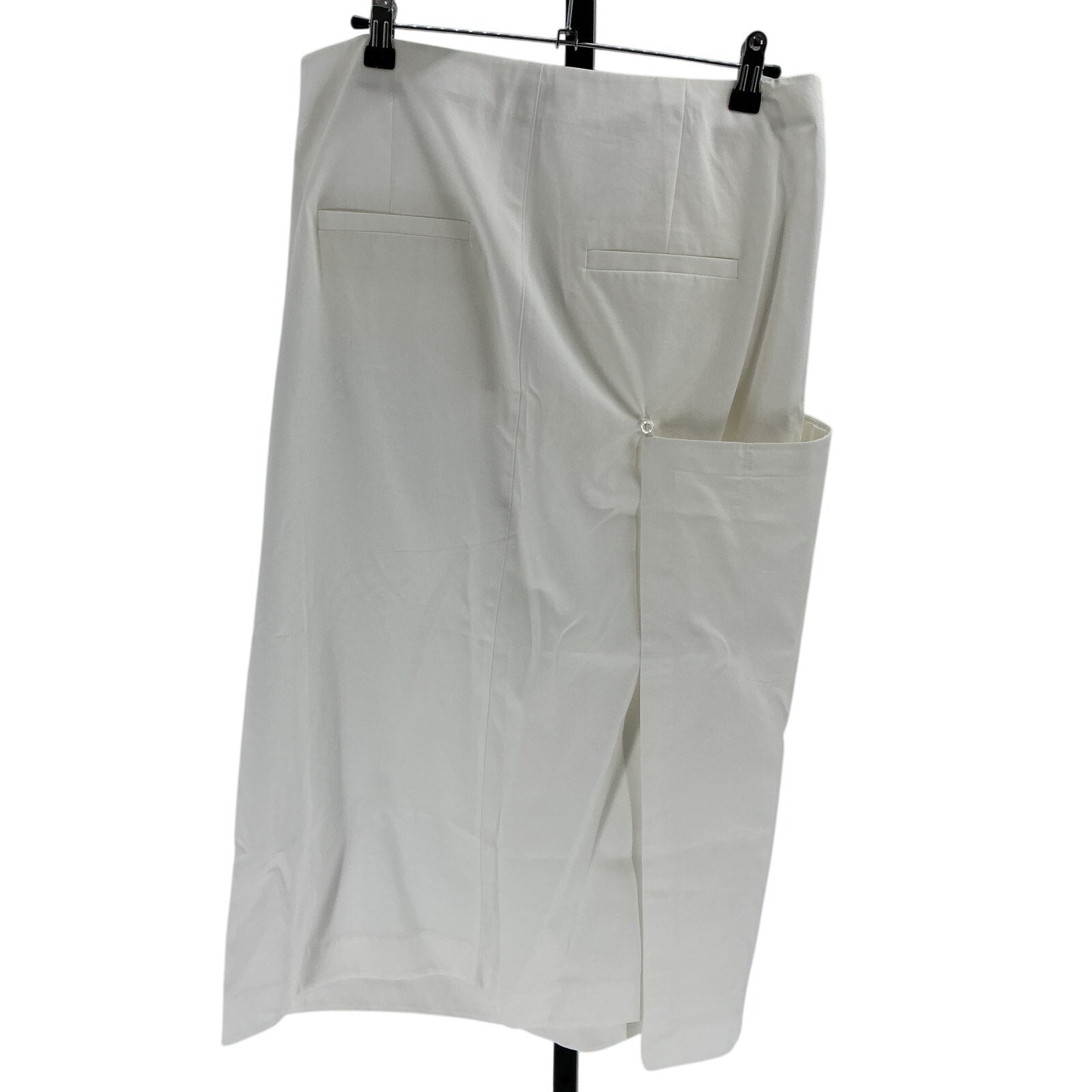 Tibi 'Bio' White Cotton Twill Riding Skirt Size 10